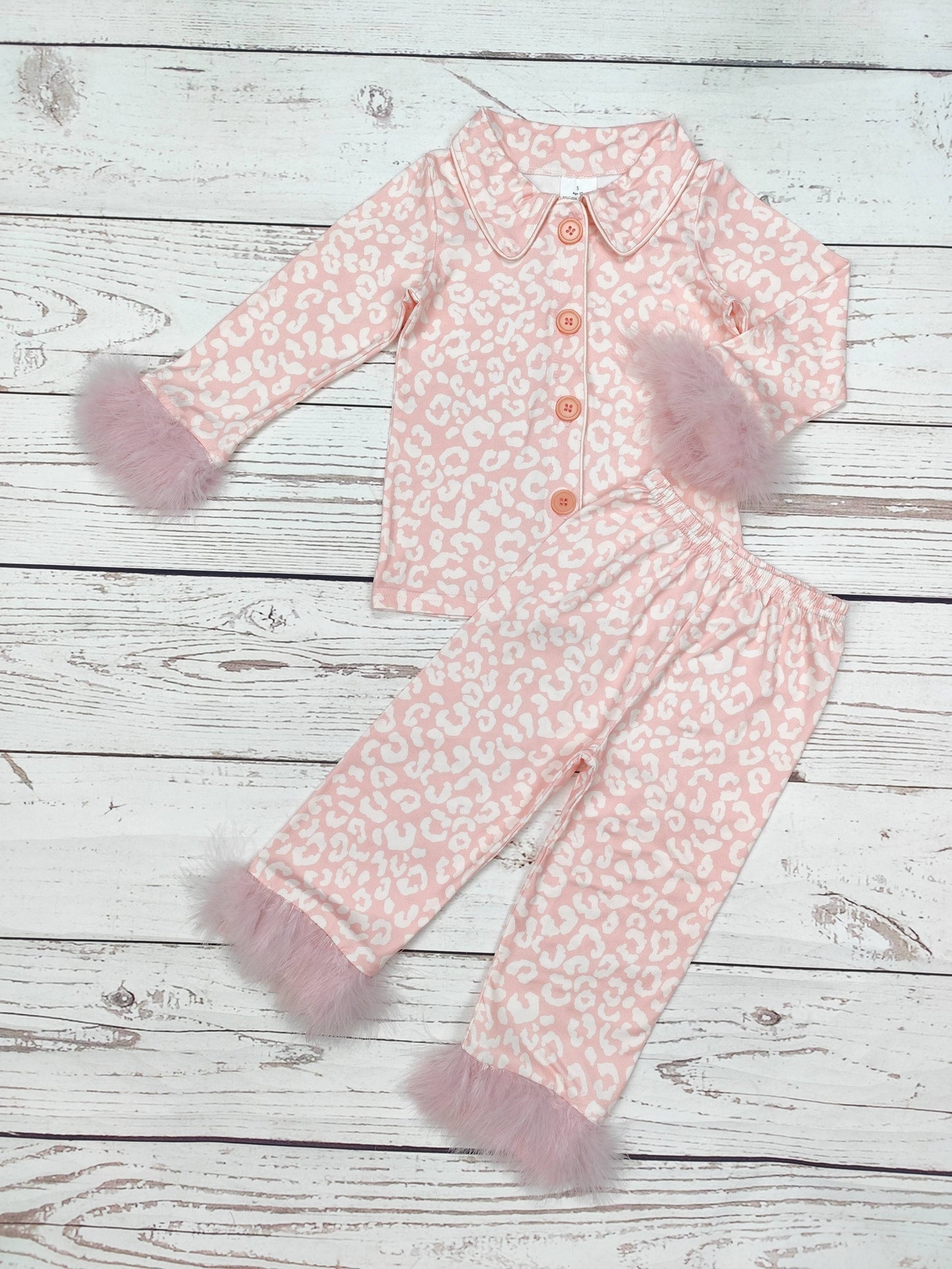 Baby Girls Cheetah Printed Pajamas