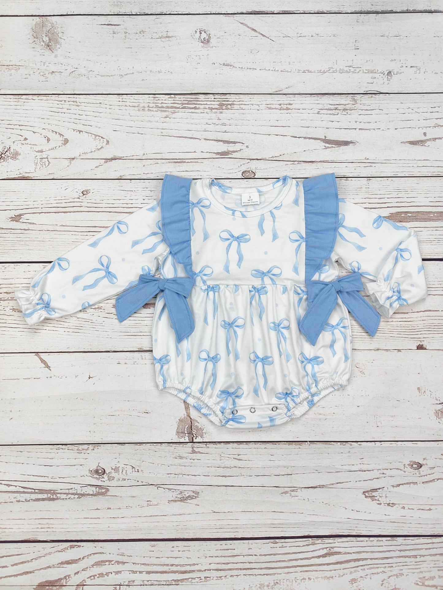 Baby Blue Bow Printed Bubble